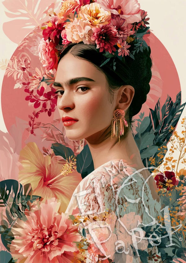 NW Ansichtkaart 'Frida Kahlo - Blozen'