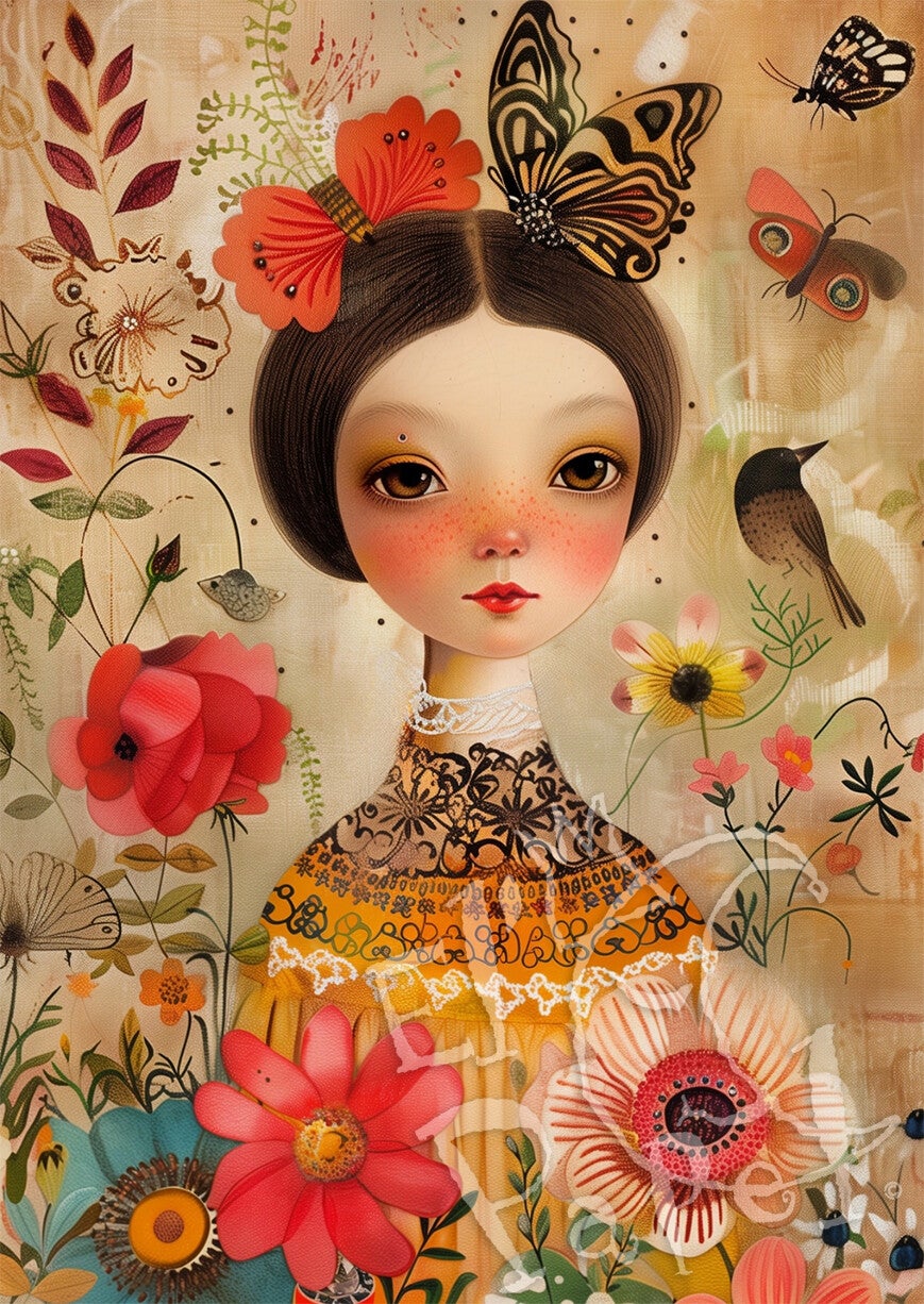 Ansichtkaart 'Floral Ladies - Lot'