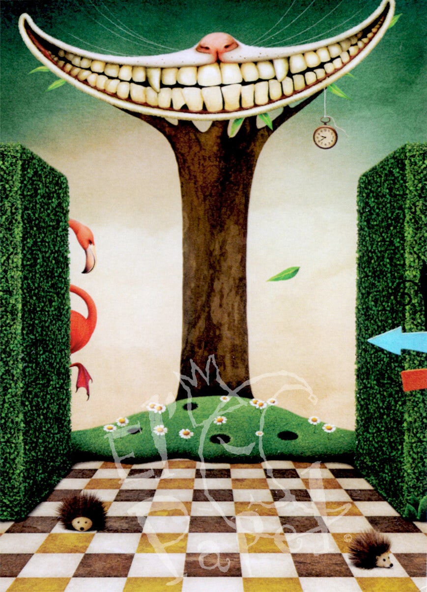 Ansichtkaart 'Alice in Wonderland - De glimlach van Cheshire Cat'