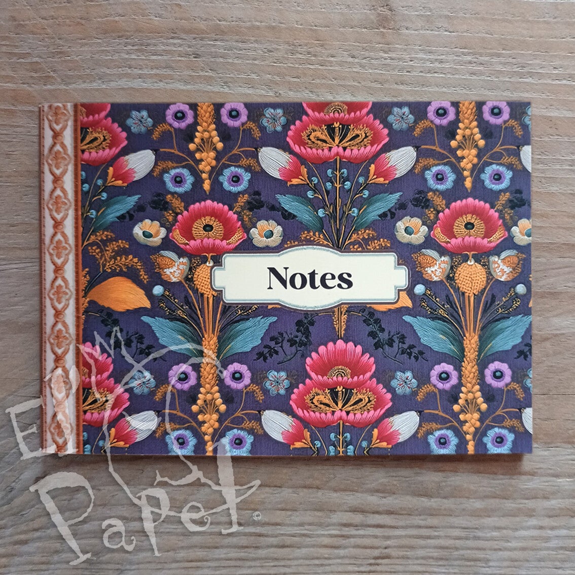 Gwenaëlle Trolez notebook 'Paars bloemen - patroon' (A6)