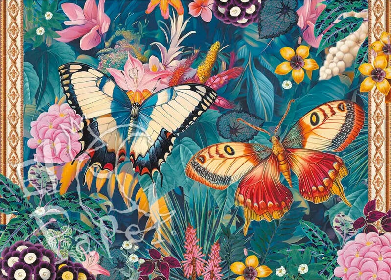 Prachtige Gwenaëlle Trolez puzzeld met 100 stukjes in een katoenen bewaarzakje en prachtige decoratieve ronde bewaardoos.