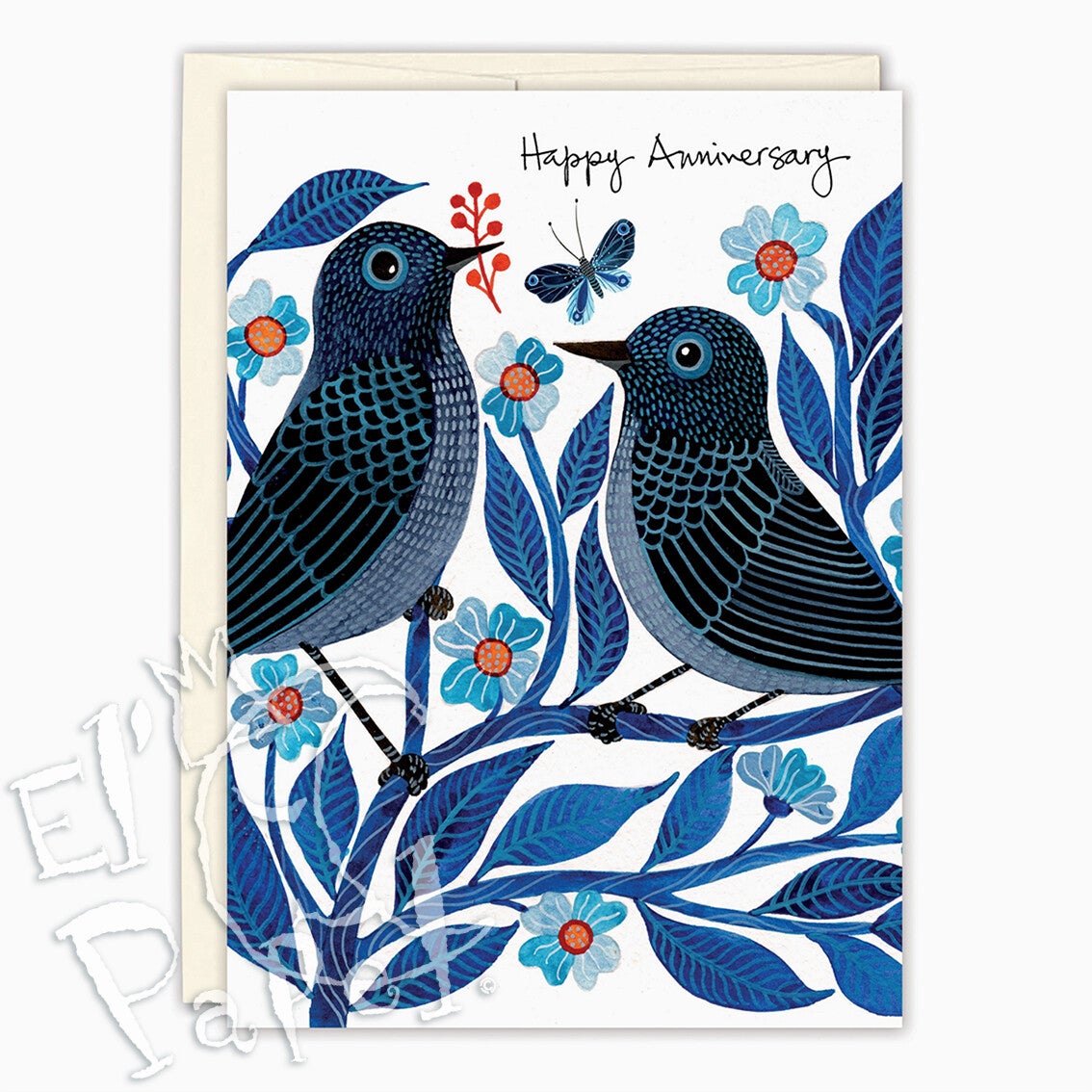 Geninne Zlatkis jubileumkaart 'Blauwe Vogels'