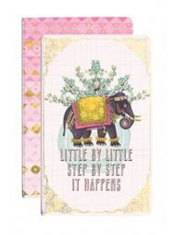 2 Papaya Art schriftjes 'Happy Elephant'