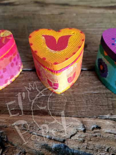 Geel hart-cadeaudoosje 'Tulp'