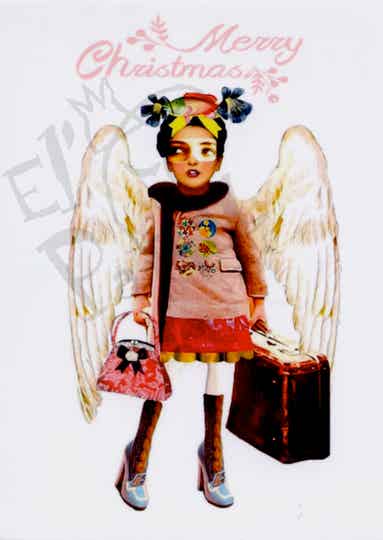 Ansichtkaart 'Merry Christmas Engel' -2