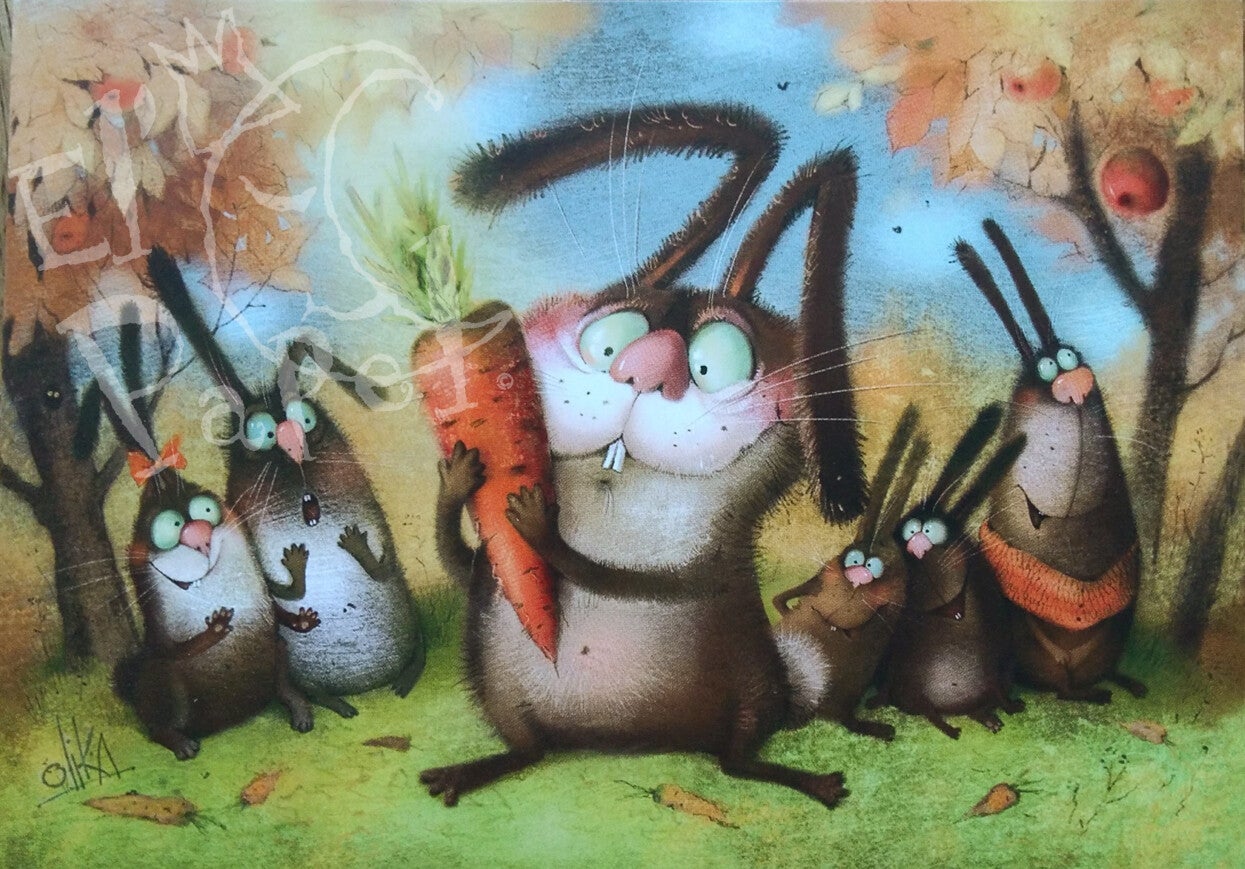 Ansichtkaart 'Een happy family'