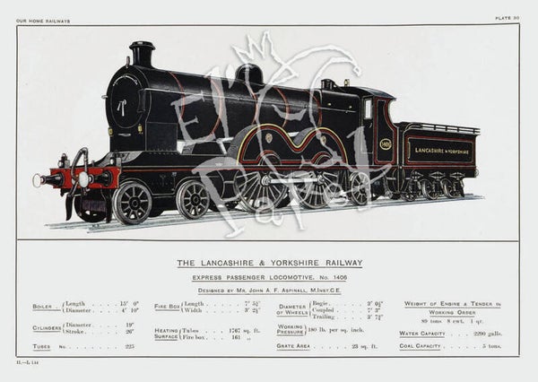 Ansichtkaart 'The Lancashire & Yorkshire Railway - locomotief'