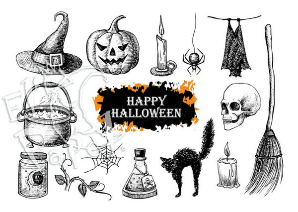 Ansichtkaart 'Happy Halloween - Typisch Halloween'