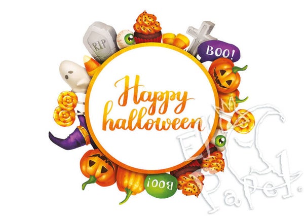 Ansichtkaart 'Happy Halloween - De circel'