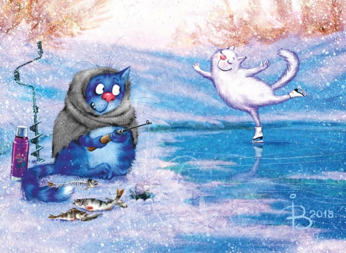 Winterse ansichtkaart 'IJspret'