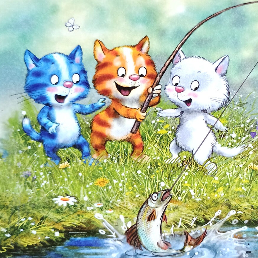 Zomerse vakantiekaarten met de Baluwe Katten van Irina Zeniuk. 