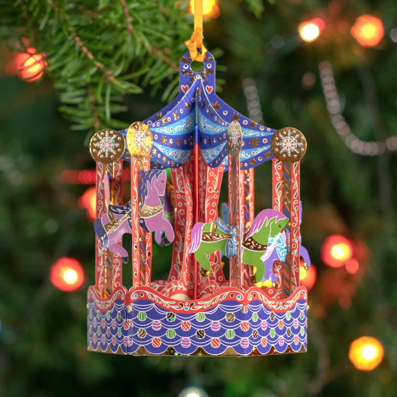 Santoro London - 3D Kerst-kaarten. Deze 'Bauble kaarten zijn papieren kunstwerkjes die de Kerst een extra feestlijk tintje zullen geven. 