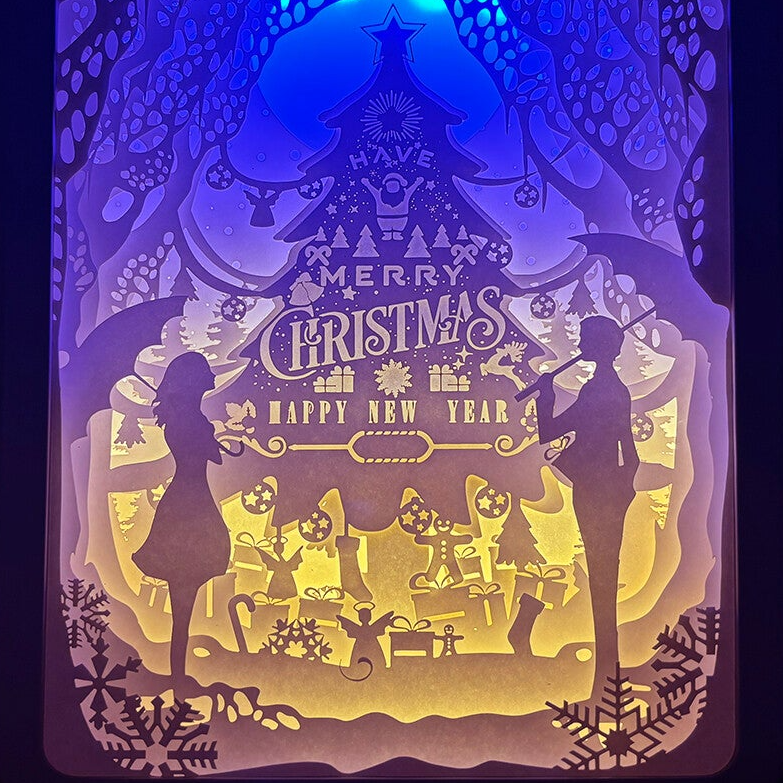 Super gave 'lichtdozen' van Alljoy, met gelaagde sprookjesachtige papier-silhouet voorstelling met LED-verlichting.