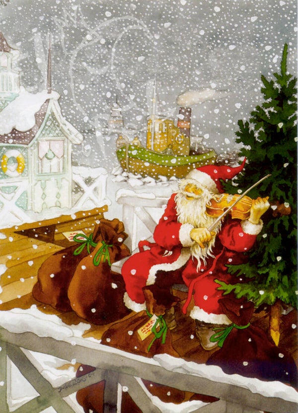 Ansichtkaart 'Muzikale Kerstman'