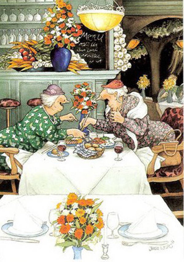 Ansichtkaart 'Kerstdiner'