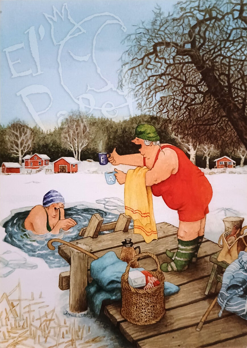 Ansichtkaart 'Nieuwjaarsduik'