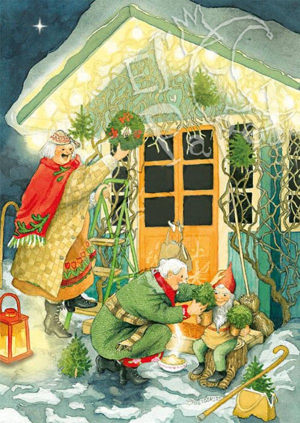 Ansichtkaart 'Kerstdecoraties'