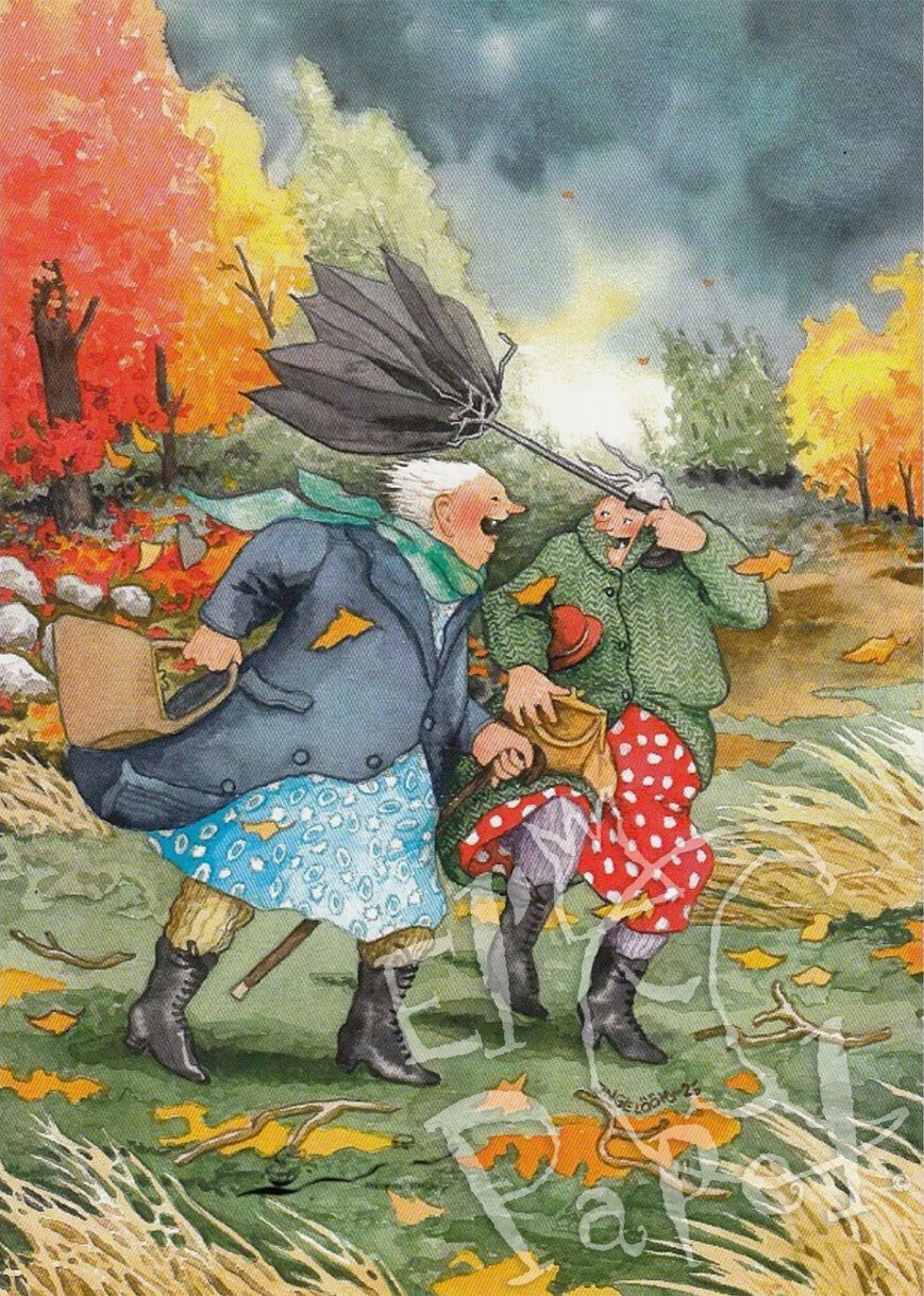 Ansichtkaart 'Herfstwandeling'