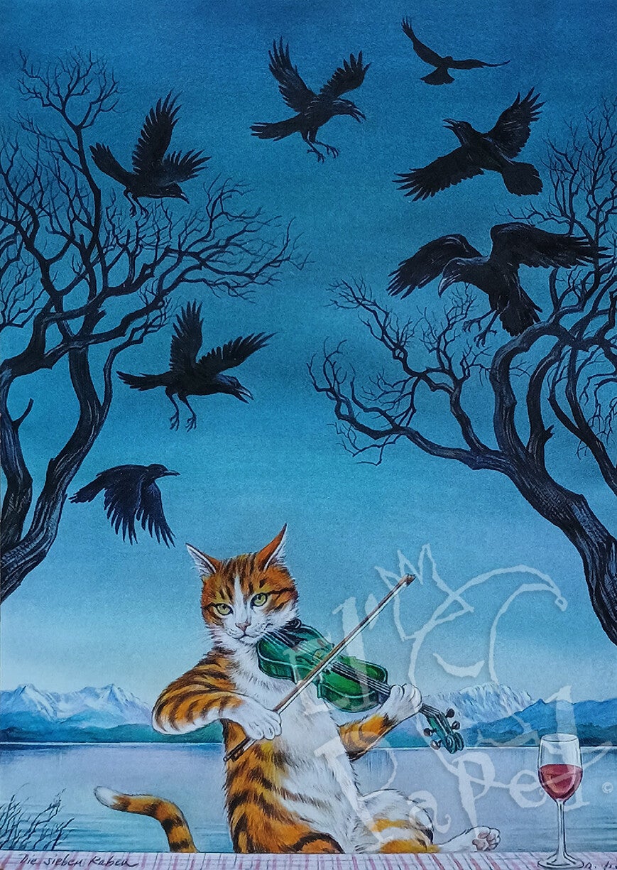 Ansichtkaart 'Zeven raven'