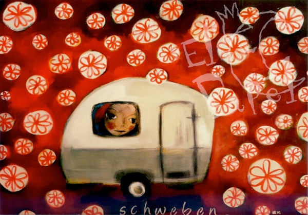 Ansichtkaart 'In de caravan'