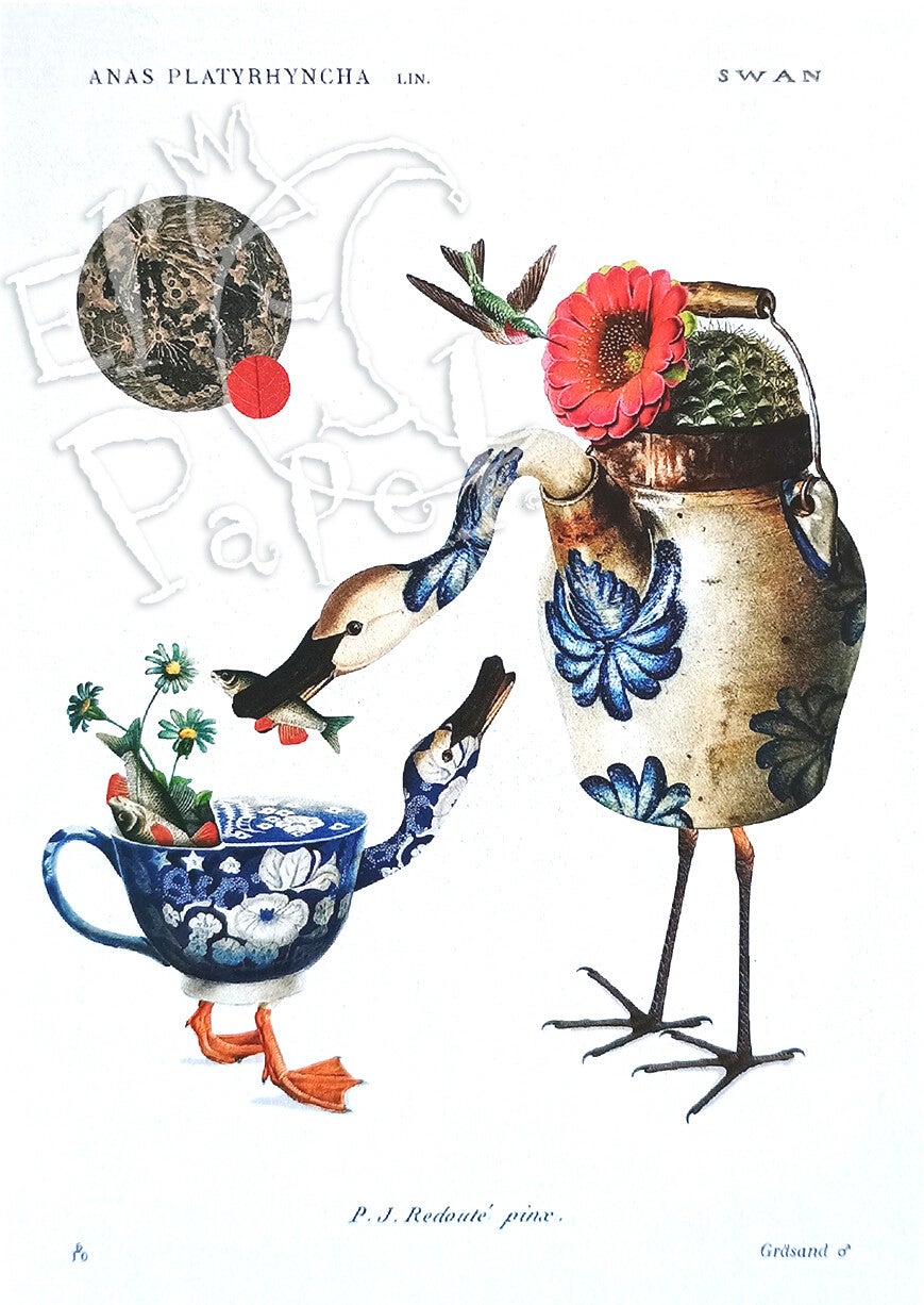 Ansichtkaart 'Moeder en zoon'