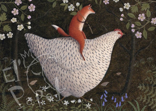 Ansichtkaart 'Lente-kip'