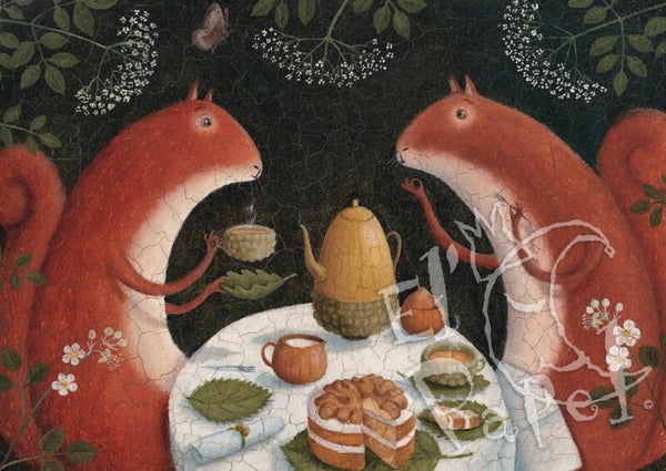 Ansichtkaart 'Tea for two'