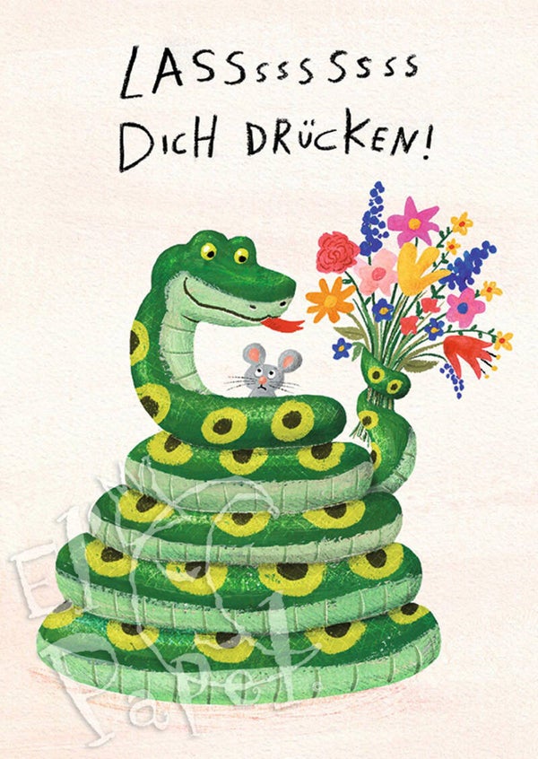 Ansichtkaart 'Laat me je omhels ss ssen'