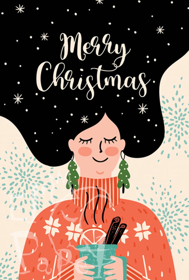 Kerst ansichtkaart 'Hot Cup Merry Christmas'