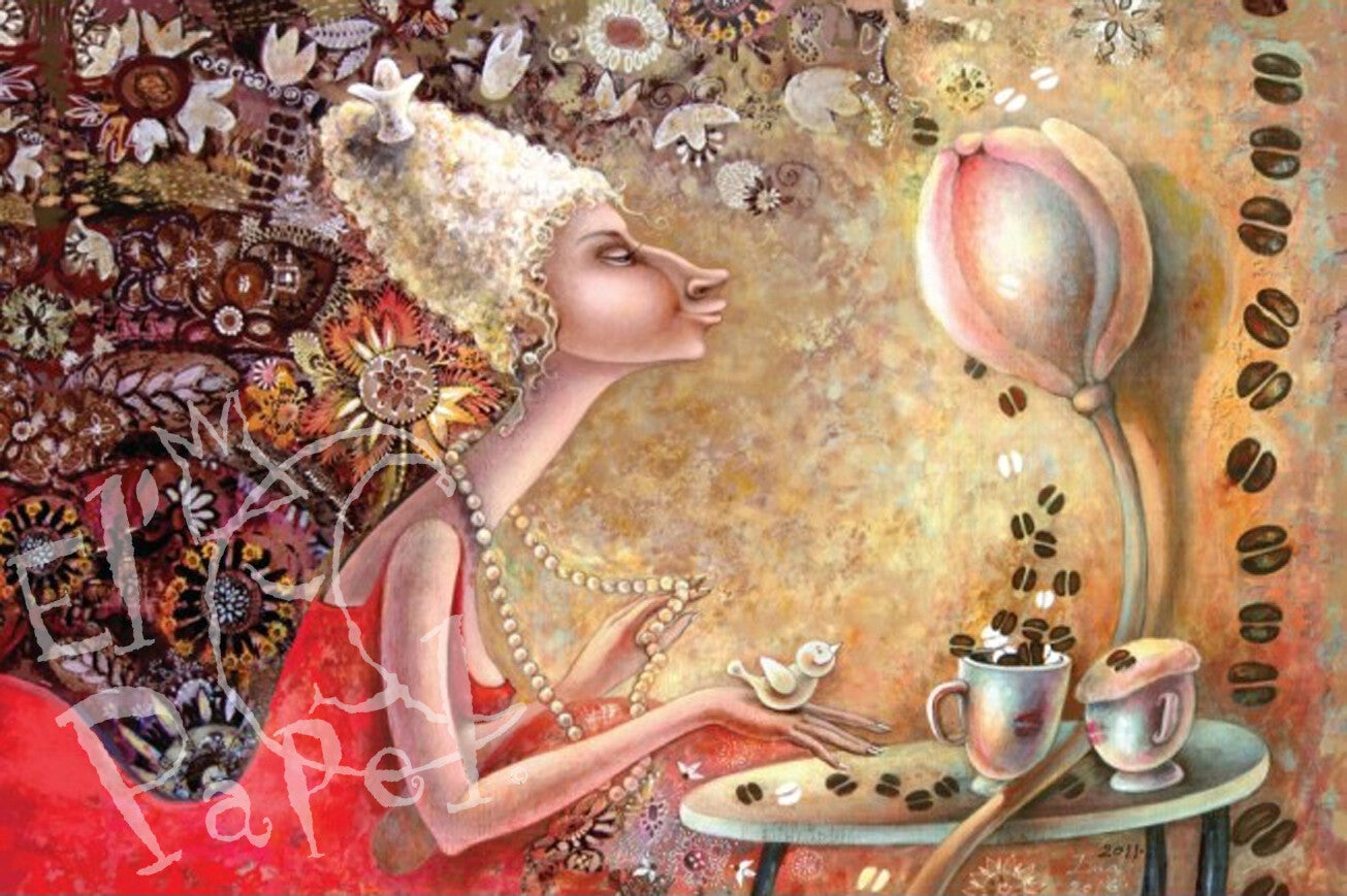 Ansichtkaart' Witte koffiebonen'