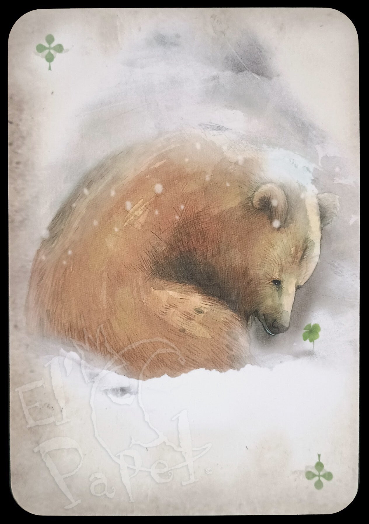 Ansichtkaart 'IJsbeer - klaver aas'