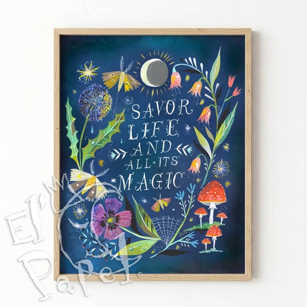 Katie Daisy art print 'Geniet van het leven'