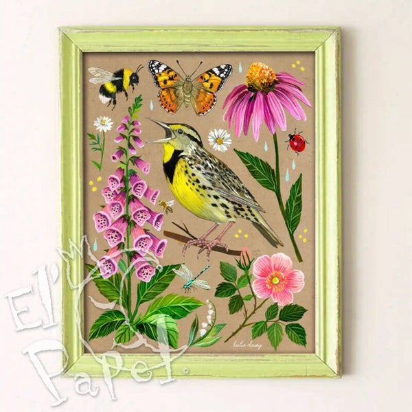 Katie Daisy art print 'Weideleeuwerik'