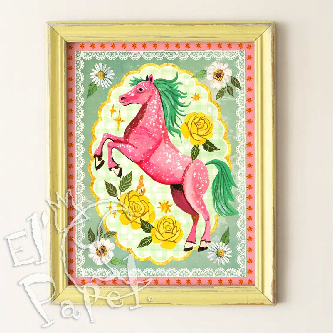 Katie Daisy art print 'Sprankelende pony'