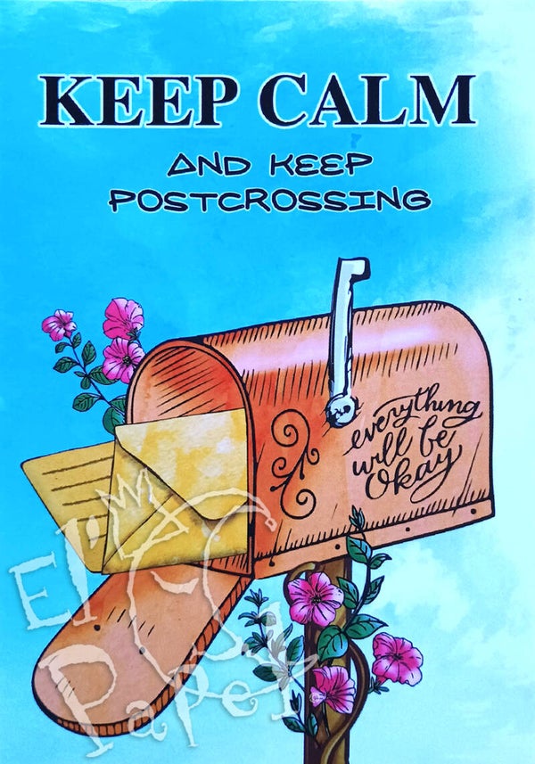 Ansichtkaart 'Keep Calm & Keep Postcrossing'