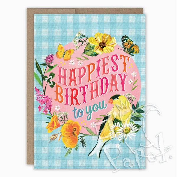 Katie Daisy felicitatiekaart 'Happiest Birthday to you'