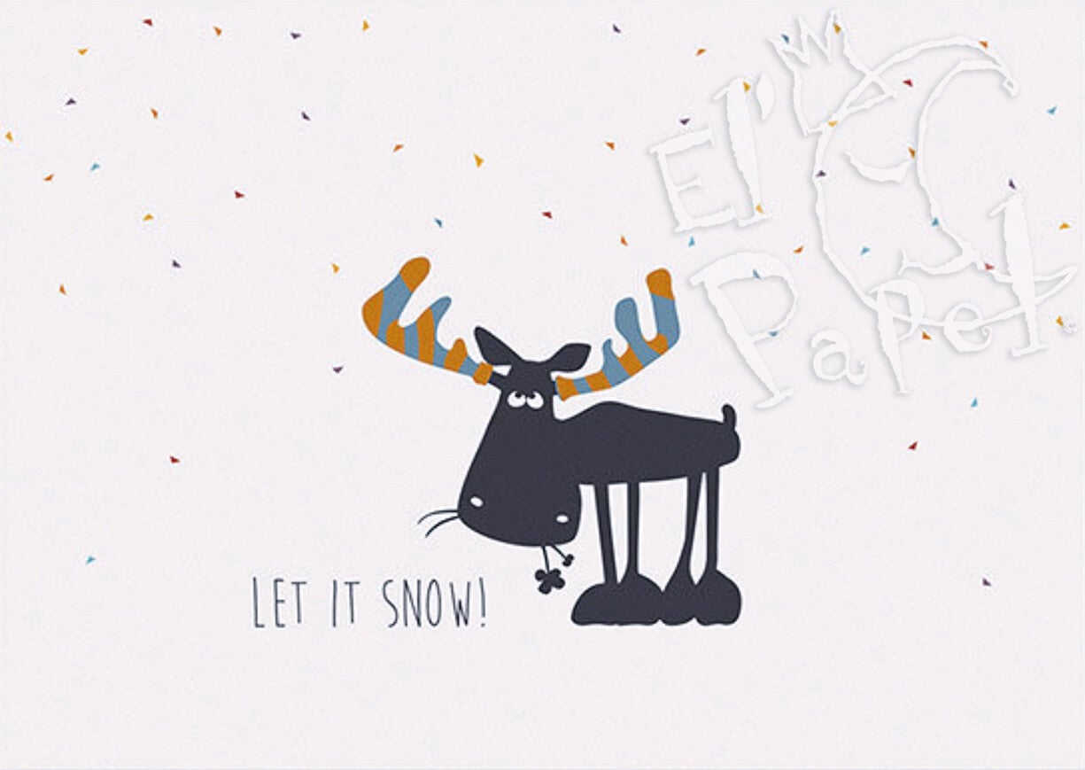 Kerst ansichtkaart 'Let it snow!'