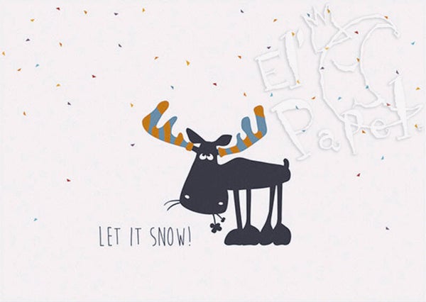 Kerst ansichtkaart 'Let it snow!'