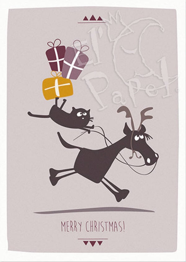 Kerst ansichtkaart 'Merry Christmas! - Hugobald'