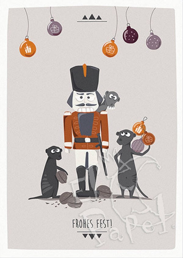 Kerst ansichtkaart 'Frohes Fest! - Notenkraker'