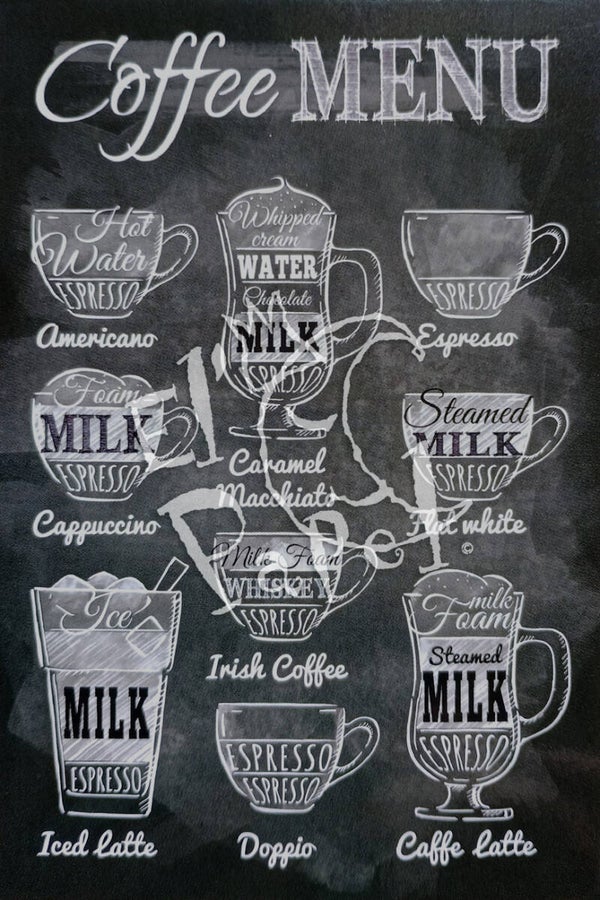 Ansichtkaart 'Koffie menu'