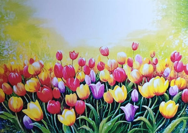 GB Ansichtkaart 'Uitbundige tulpen'