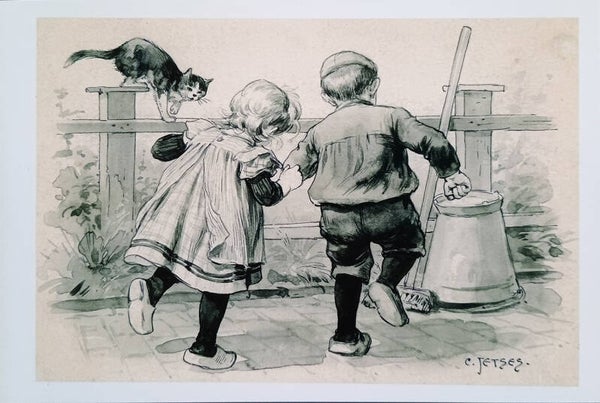GB Ansichtkaart 'Uit de oude doos' (dunne kaart!)