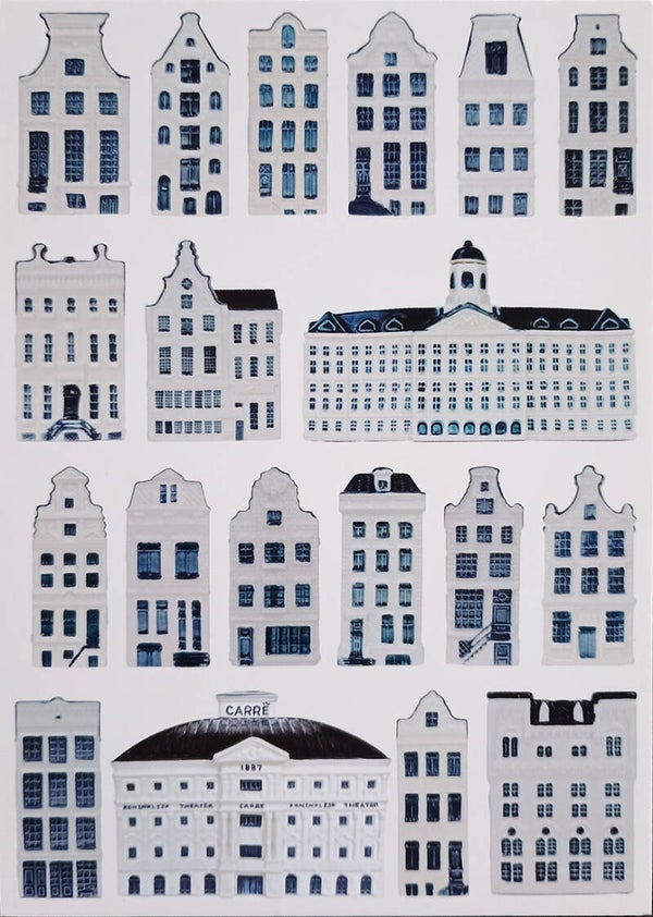 GB Ansichtkaart 'Delfts blauwe huisjes'