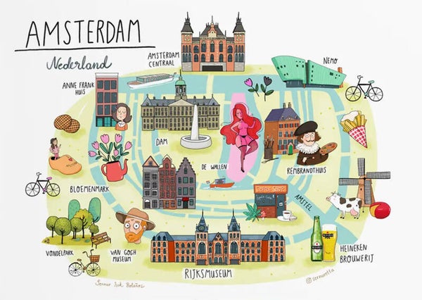 GB Ansichtkaart 'Plattegrond - Amsterdam'