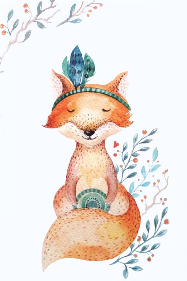 Ansichtkaart 'Hippie vosje'