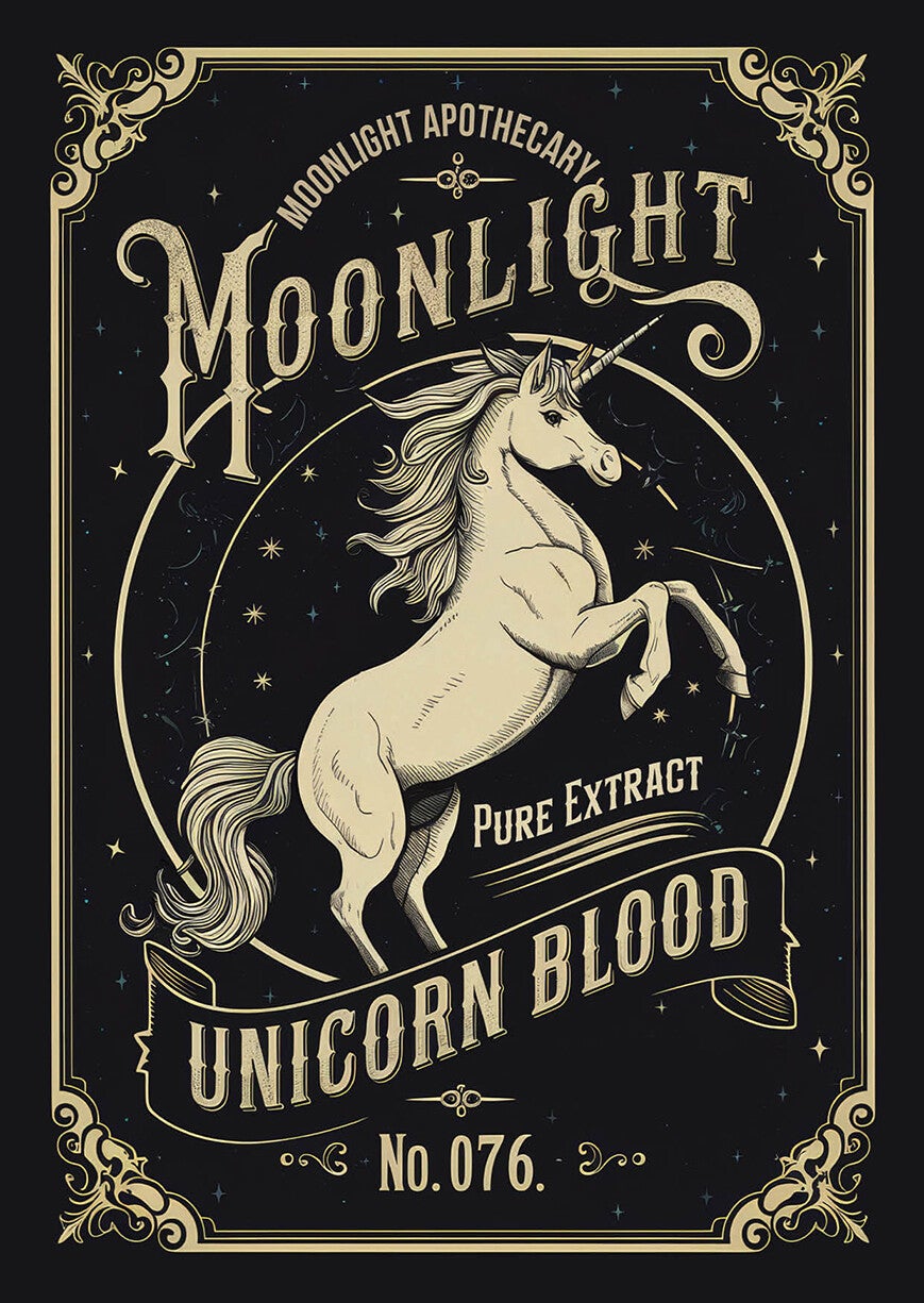 Ansichtkaart 'Moonlight Unicorn Blood'