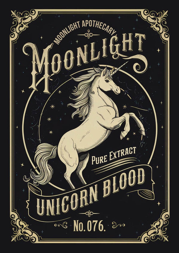 Ansichtkaart 'Moonlight Unicorn Blood'