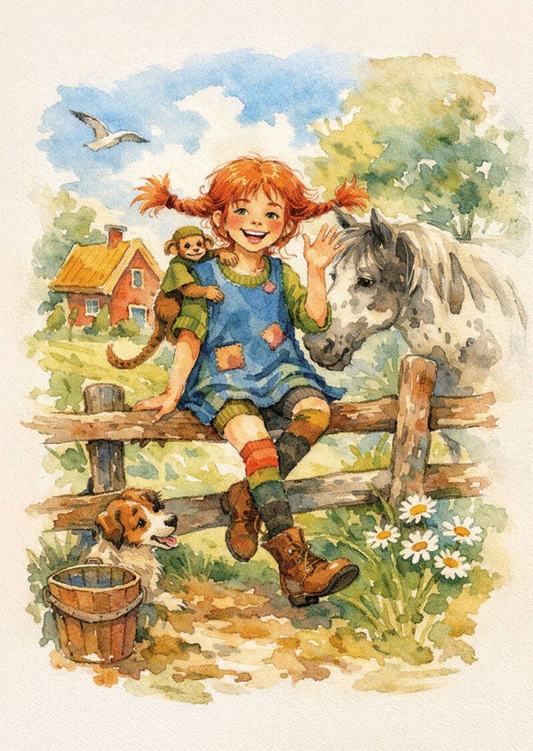Ansichtkaart 'Pippie Langkous'