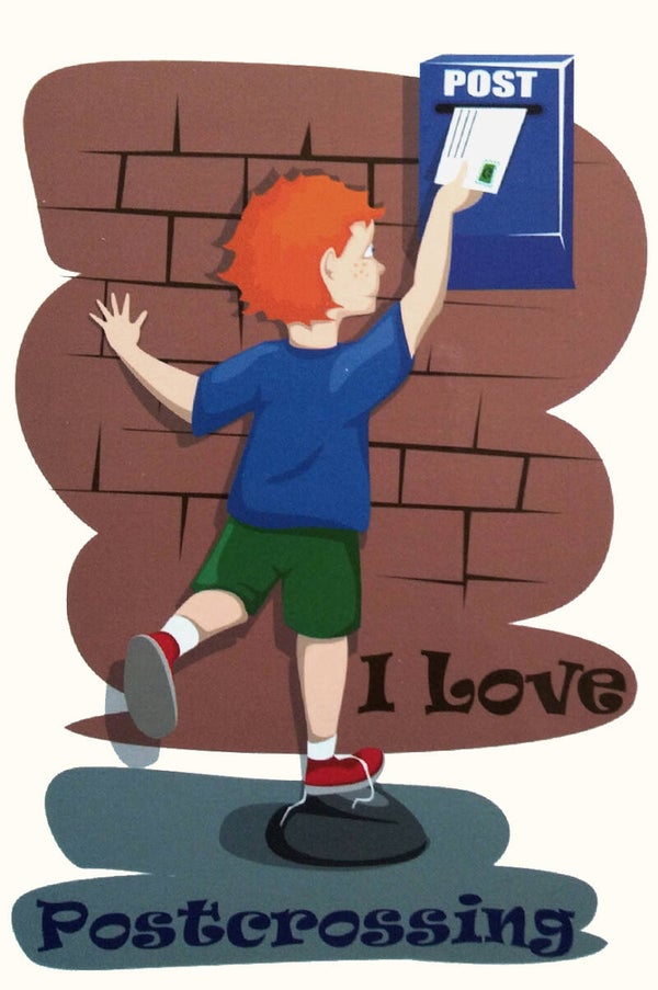 Ansichtkaart 'I love Postcrossing'